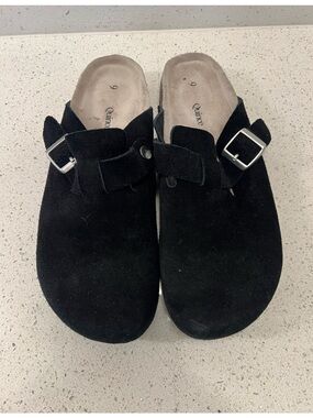 Quince Black Suede Clogs Mens Size 9